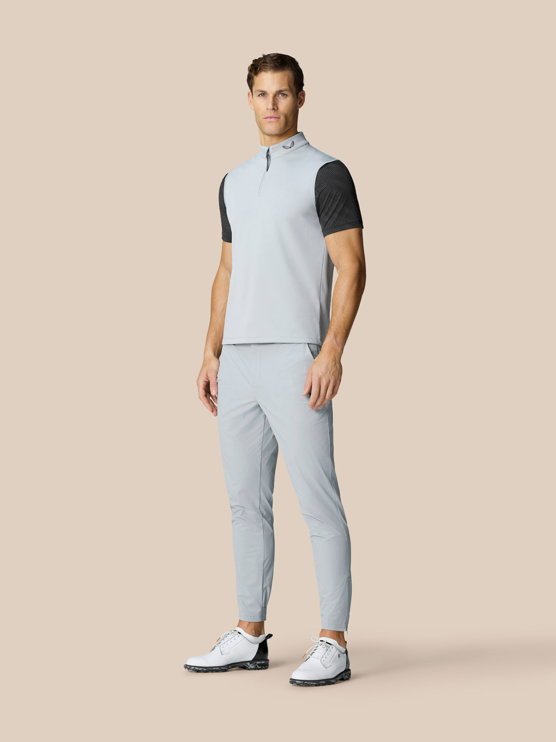Men’s Golf Club Classic Half Zip Gilet - Mid Grey - Mid Grey