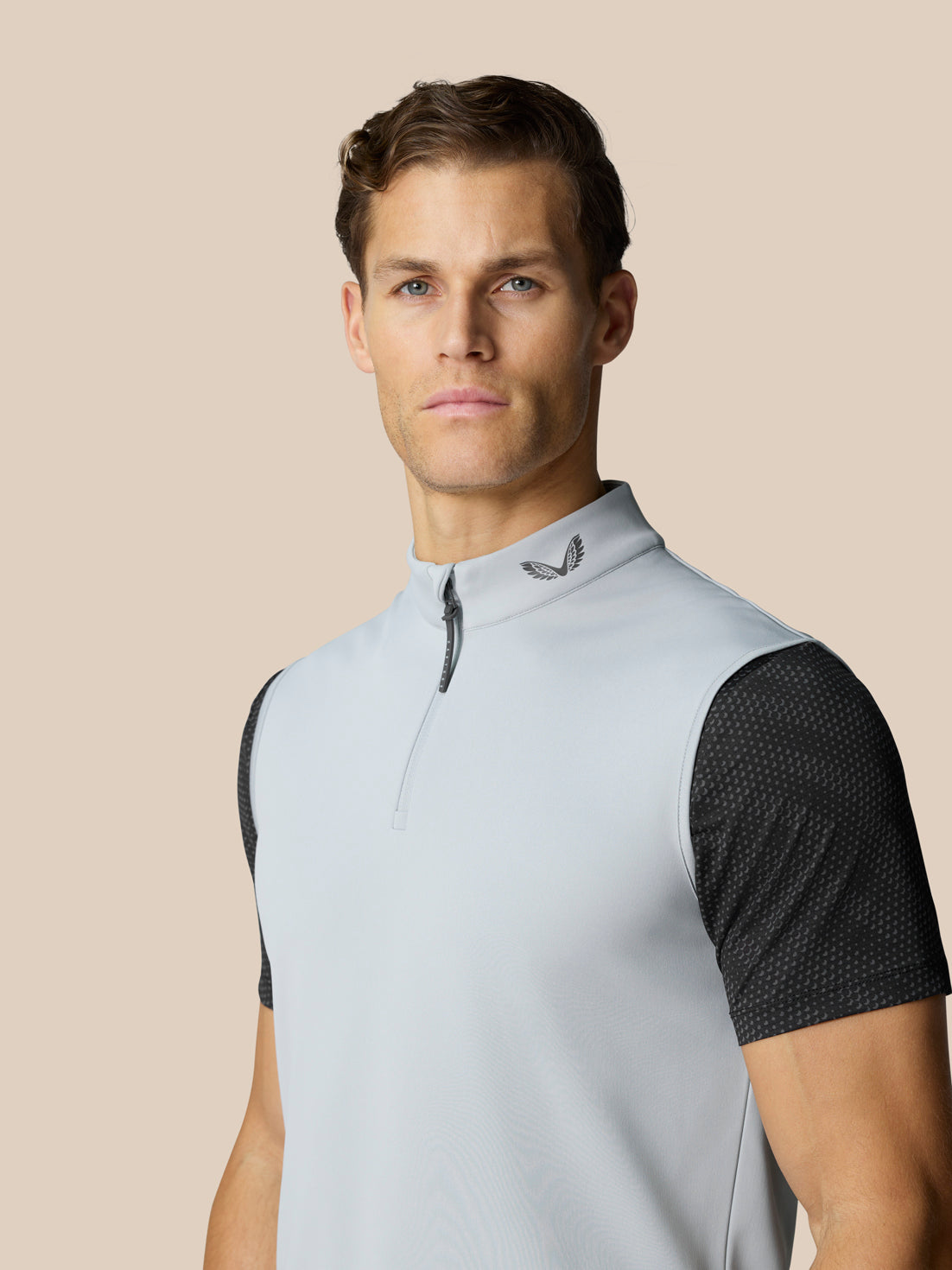 Men’s Golf Club Classic Half Zip Gilet - Mid Grey - Mid Grey