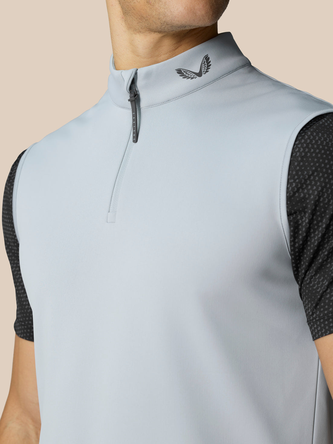Men’s Golf Club Classic Half Zip Gilet - Mid Grey - Mid Grey