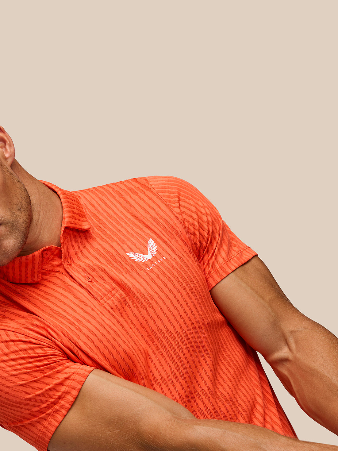 Golf Pinnacle Glow Polo - Bright Orange - Bright Orange/White