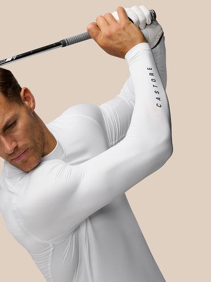Golf Club Long Sleeve Thermal Mock Neck - White/Midnight Navy