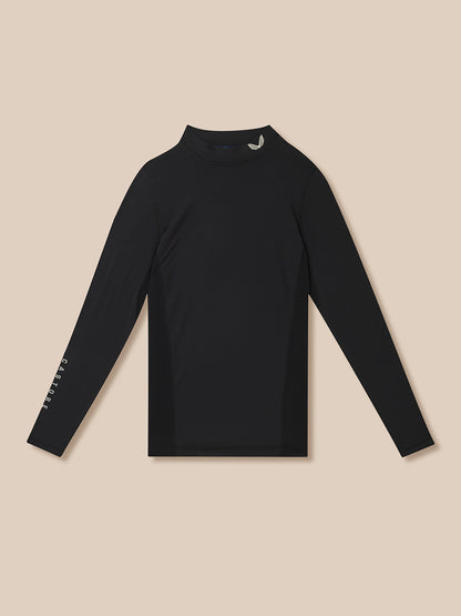 Golf Club Long Sleeve Thermal Mock Neck - Black/Alloy