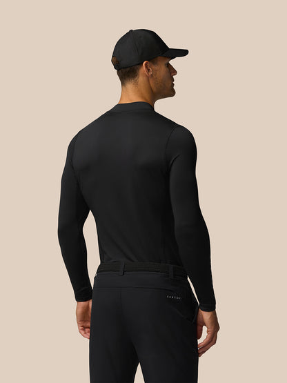 Golf Club Long Sleeve Thermal Mock Neck - Black/Alloy