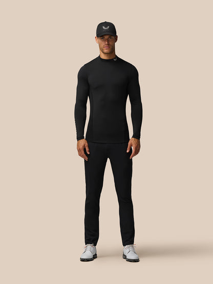 Golf Club Long Sleeve Thermal Mock Neck - Black/Alloy