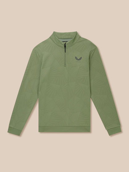 Golf Club Classic 1/4 Zip Debossed Top - Thyme