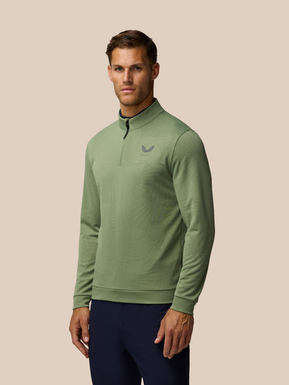 Golf Club Classic 1/4 Zip Debossed Top - Thyme