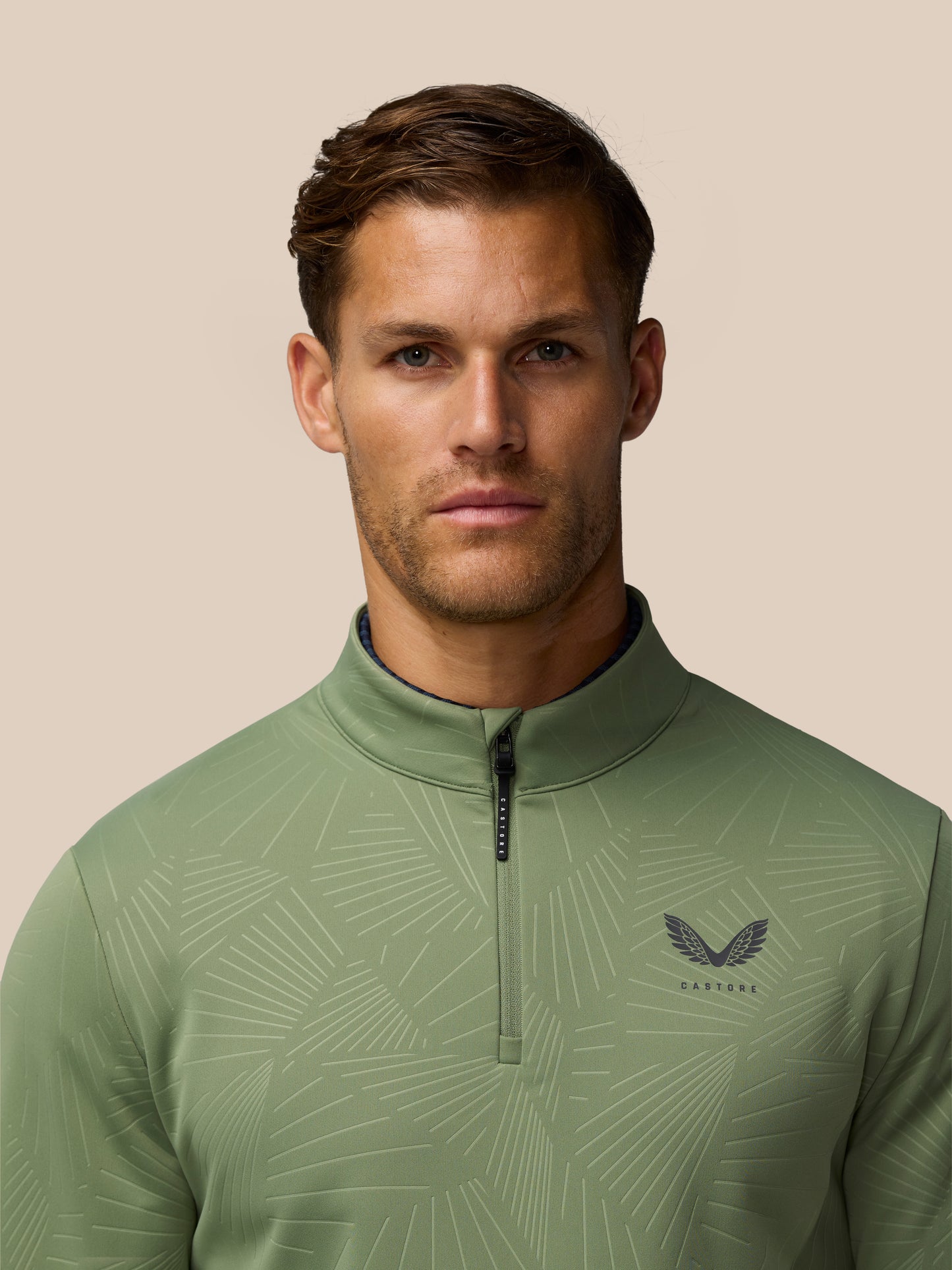 Golf Club Classic 1/4 Zip Debossed Top - Thyme