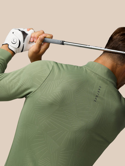 Golf Club Classic 1/4 Zip Debossed Top - Thyme
