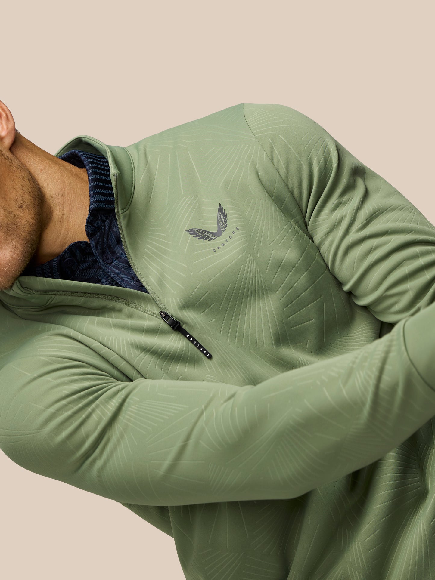 Golf Club Classic 1/4 Zip Debossed Top - Thyme