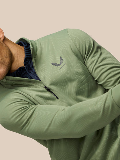 Golf Club Classic 1/4 Zip Debossed Top - Thyme