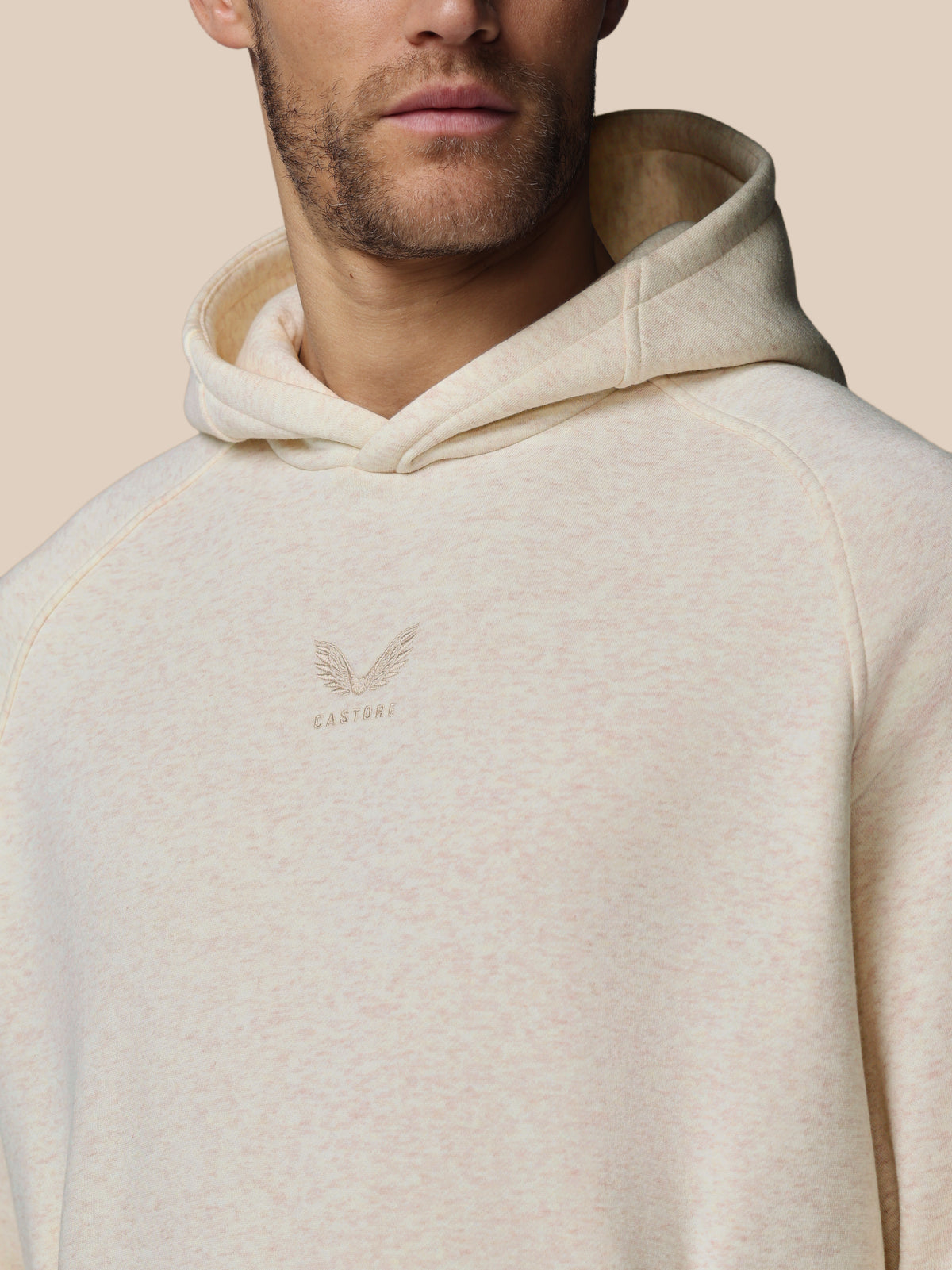 Men’s Adapt Long Sleeve Cotton Fleece Hoodie - Cream - Cream