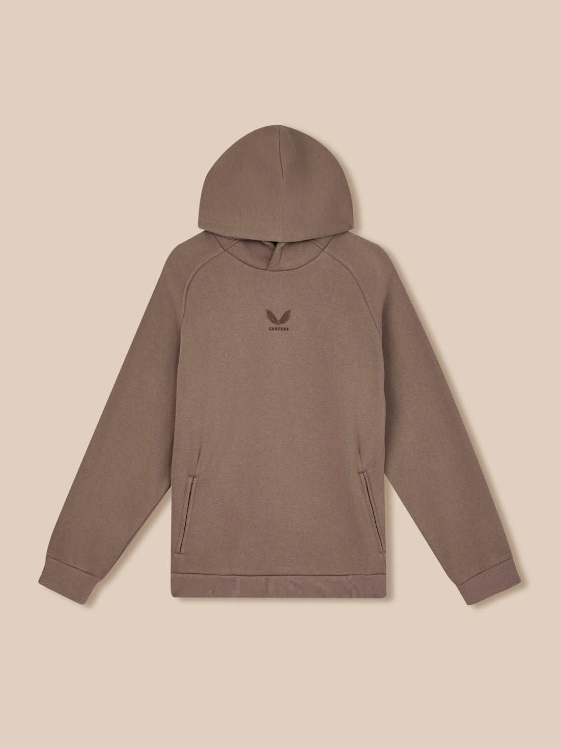 Heren Adapt katoenfleece hoodie met lange mouw – Deep Taupe - Diep taupe