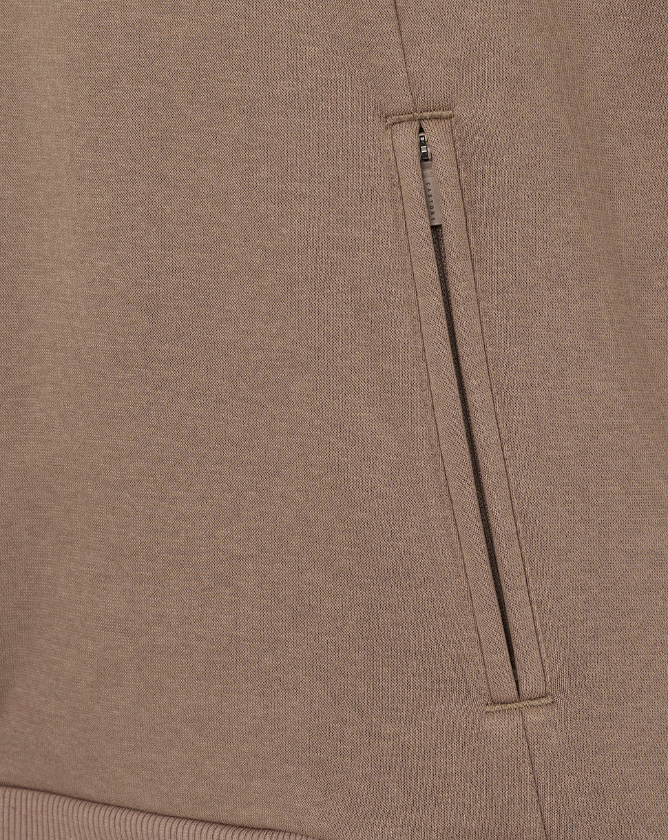 Heren Adapt katoenfleece hoodie met lange mouw – Deep Taupe - Diep taupe