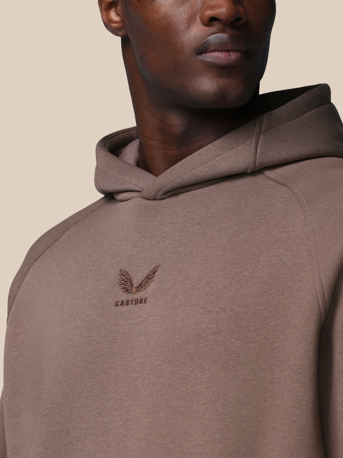 Heren Adapt katoenfleece hoodie met lange mouw – Deep Taupe - Diep taupe