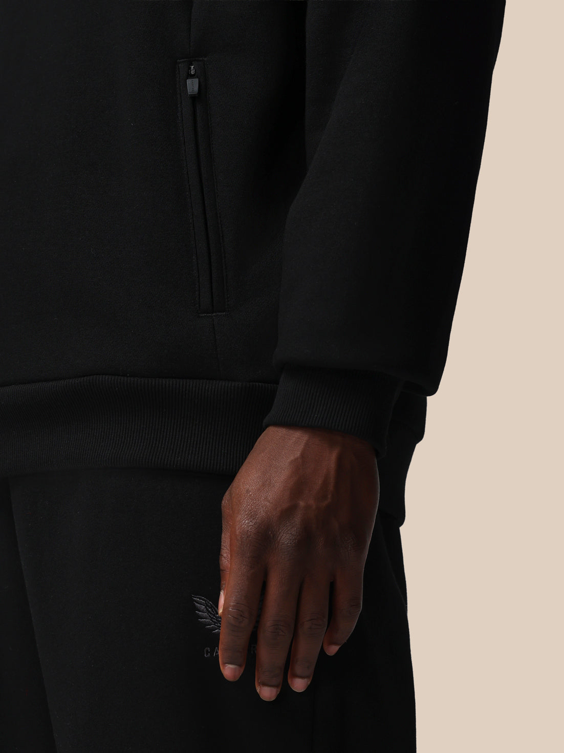 Herren Adapt Langarm Cotton Fleece Hoodie – Schwarz - Black