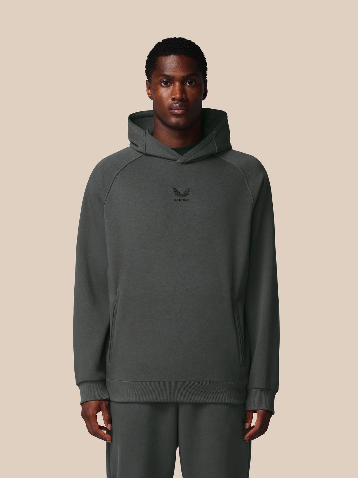 Men’s Adapt Long Sleeve Cotton Fleece Hoodie - Gunmetal - Gunmetal