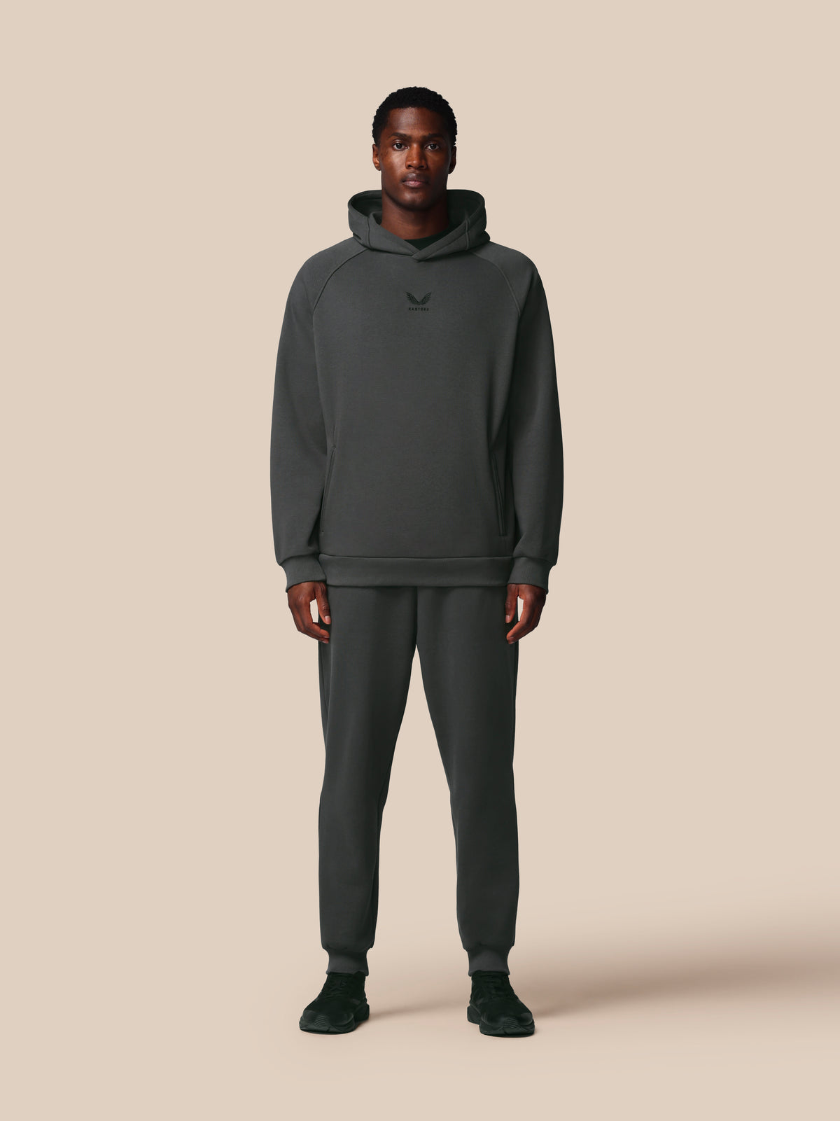 Men’s Adapt Long Sleeve Cotton Fleece Hoodie - Gunmetal - Gunmetal