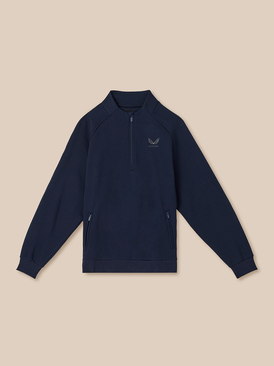 Herren Adapt Cotton Fleece 1/4-Zip-Sweatshirt – Marineblau - Navy