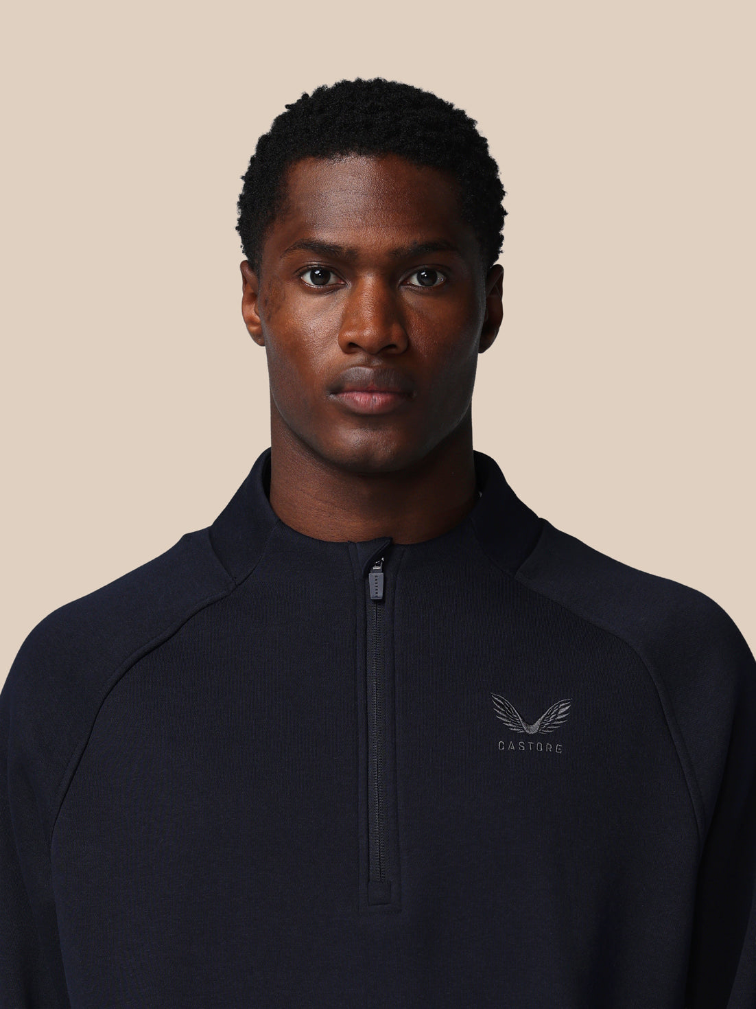 Herren Adapt Cotton Fleece 1/4-Zip-Sweatshirt – Marineblau - Navy