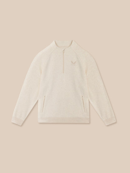 Men’s Adapt Cotton Fleece Quarter Zip Sweatshirt - Cream