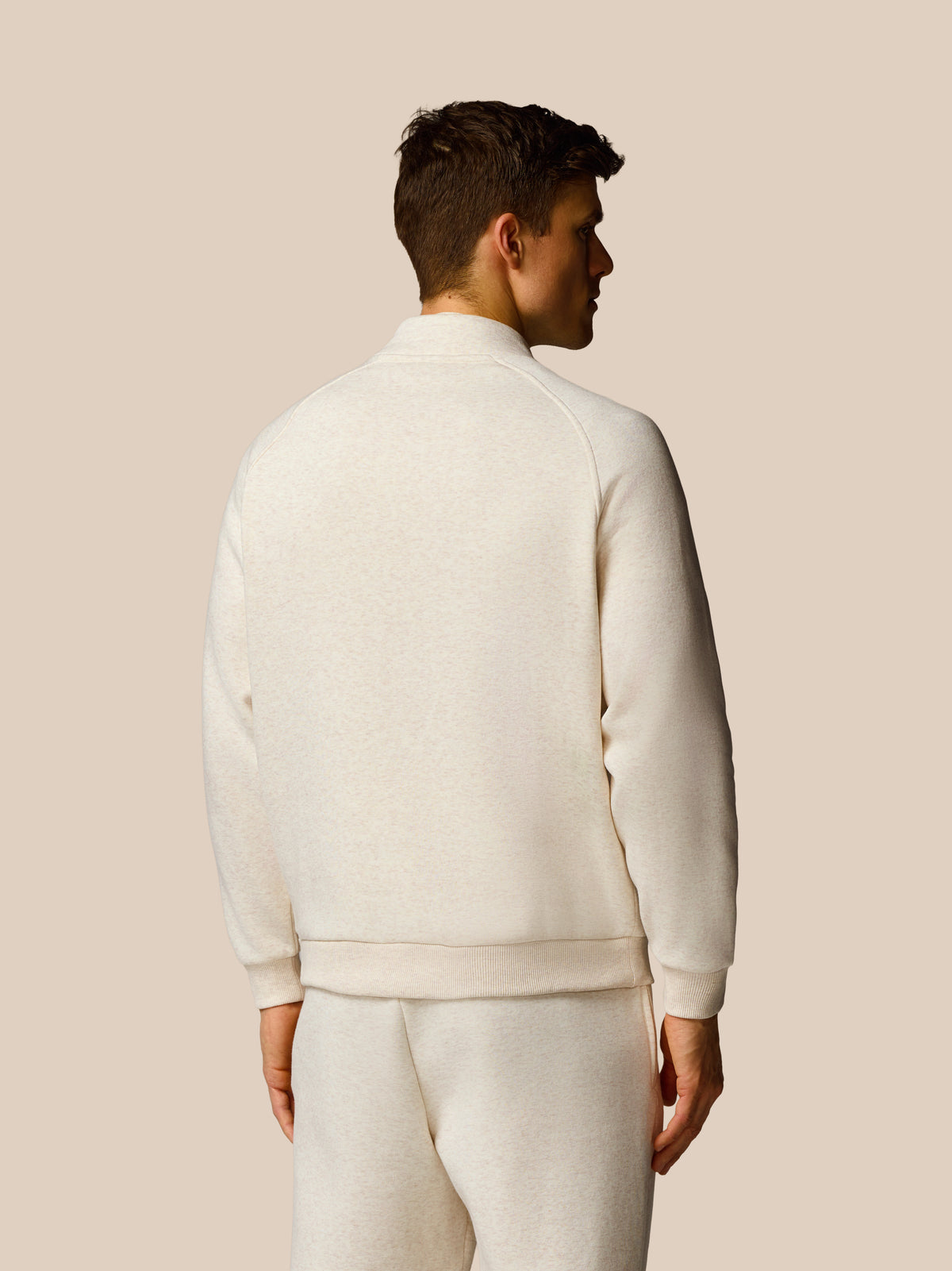 Herren Adapt Cotton Fleece 1/4-Zip-Sweatshirt – Creme - Cream