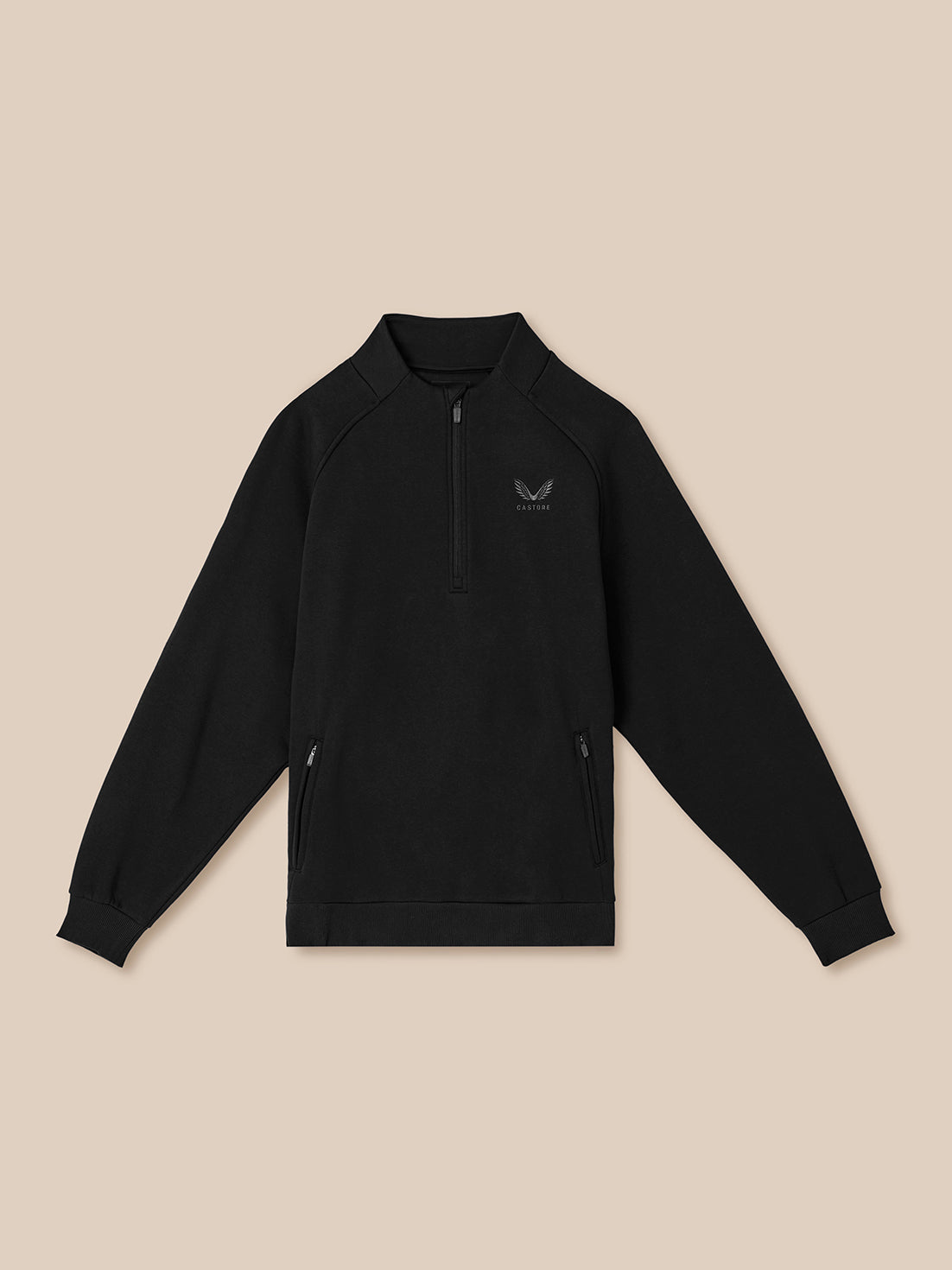 Herren Adapt Cotton Fleece 1/4-Zip-Sweatshirt – Schwarz - Black