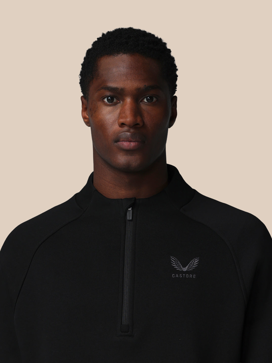 Men's Adapt Cotton Fleece Quarter Zip Sweatshirt - Black – Castore