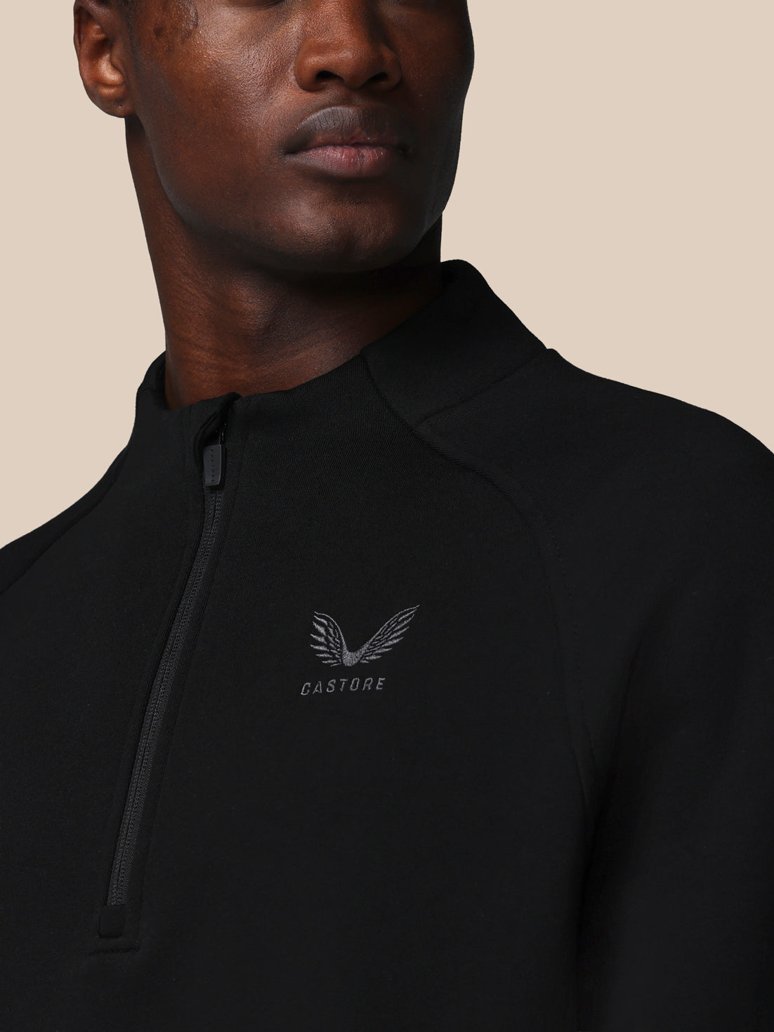 Herren Adapt Cotton Fleece 1/4-Zip-Sweatshirt – Schwarz - Black