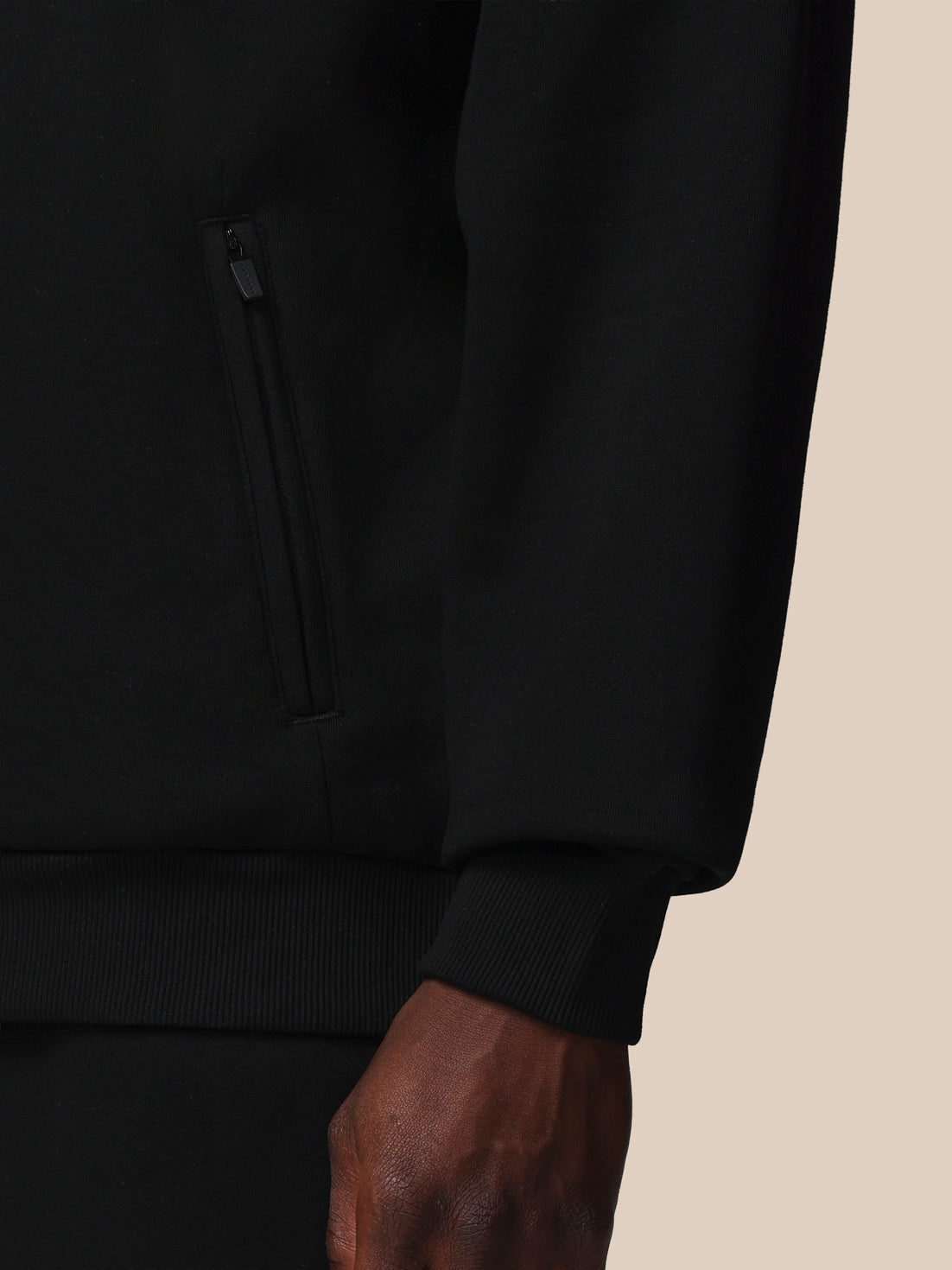 Herren Adapt Cotton Fleece 1/4-Zip-Sweatshirt – Schwarz - Black
