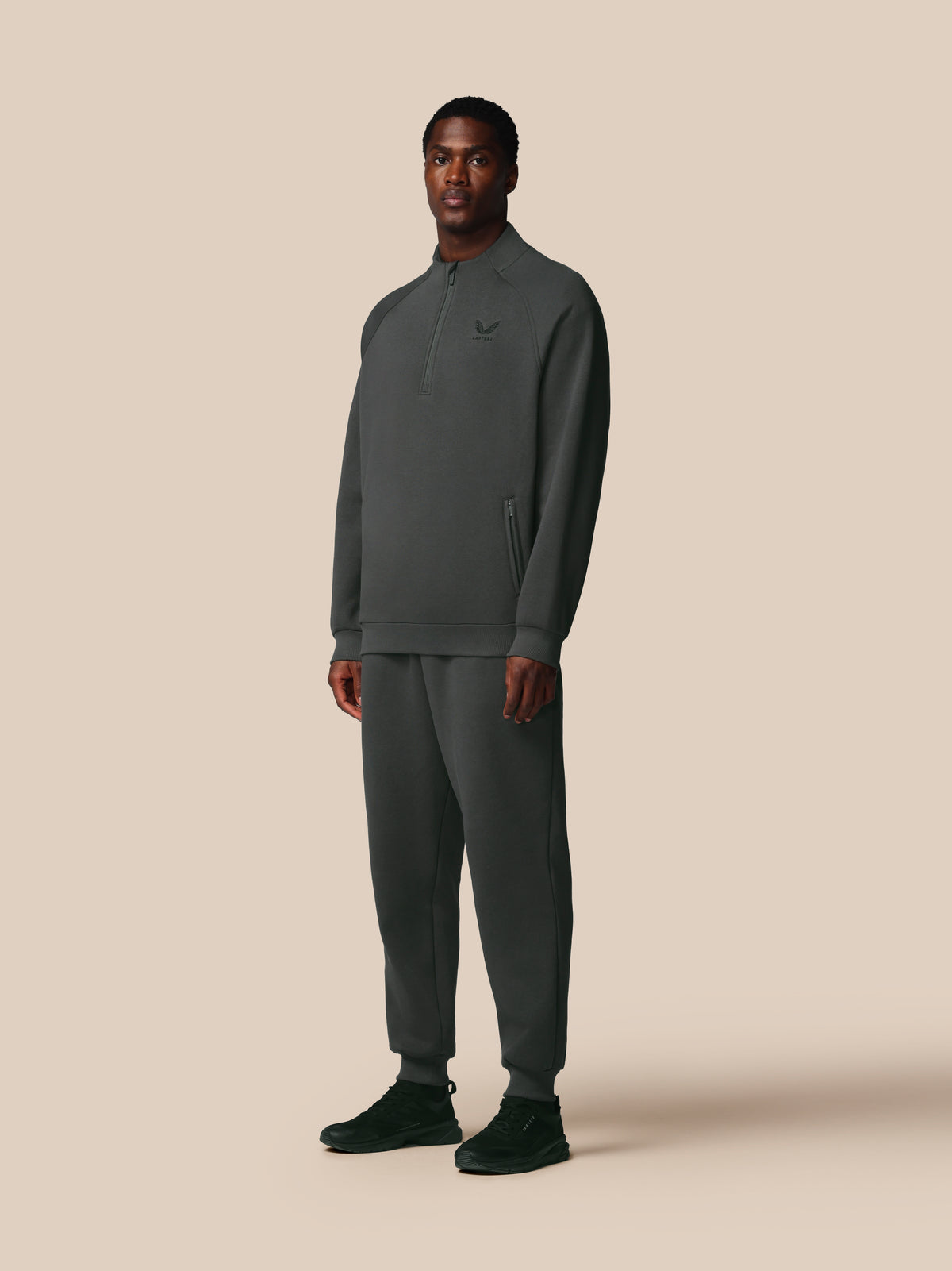 Men’s Adapt  Cotton Fleece Quarter Zip Sweatshirt - Gunmetal - Gunmetal