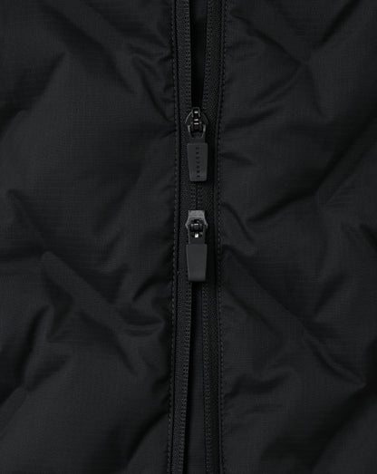 Close-up of a black jacket zipper
