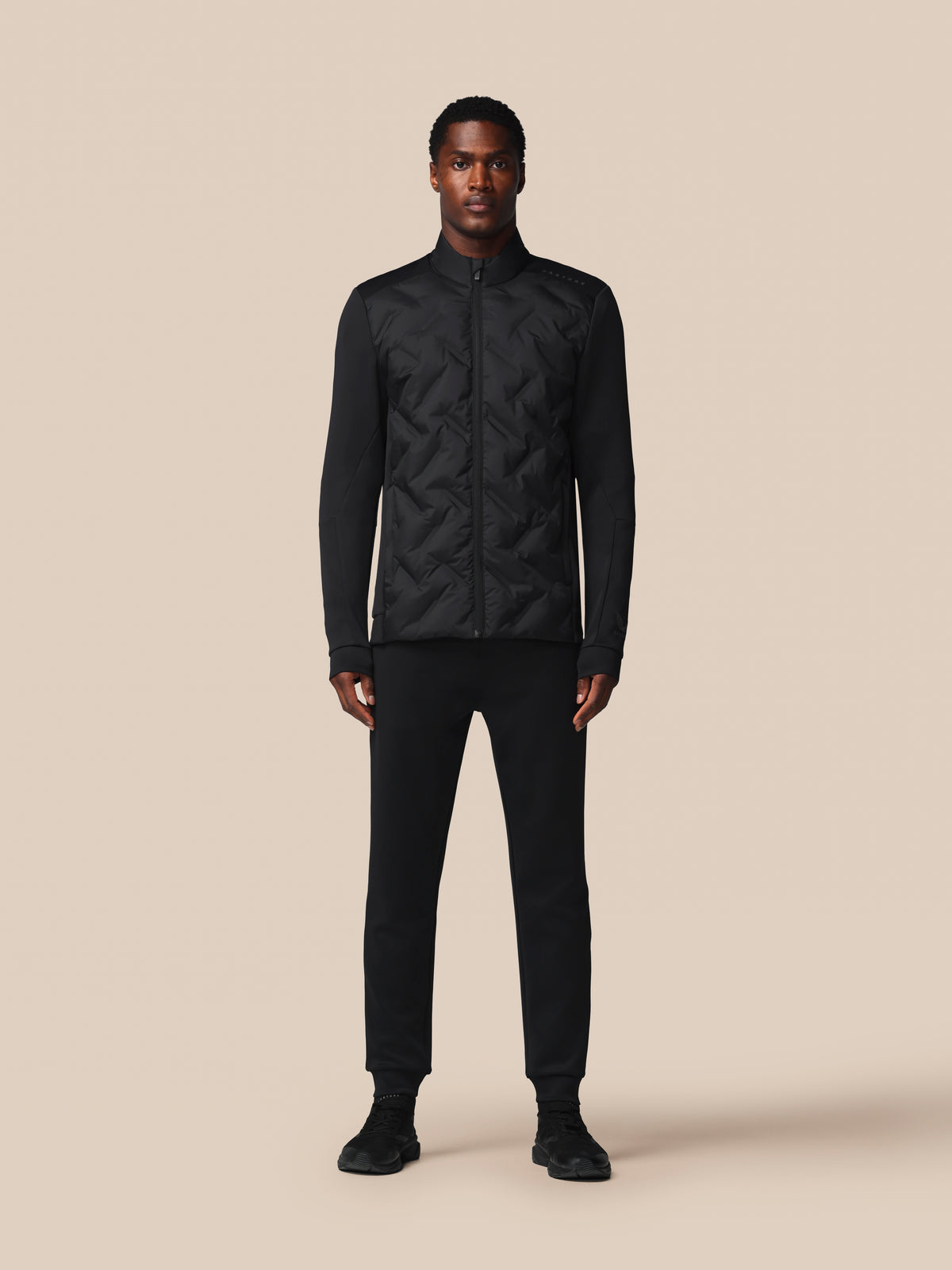 Chaqueta híbrida Flex de manga larga de hombre – Negro - Negro