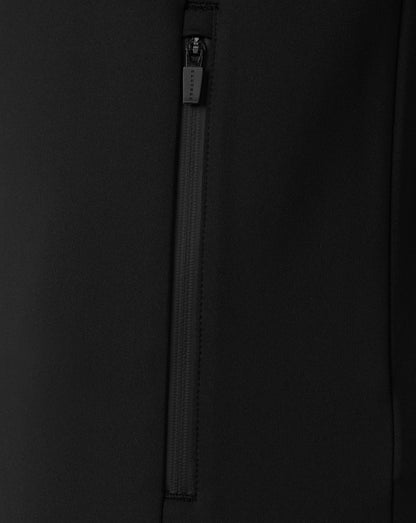 Close-up of a black zipper on a dark background