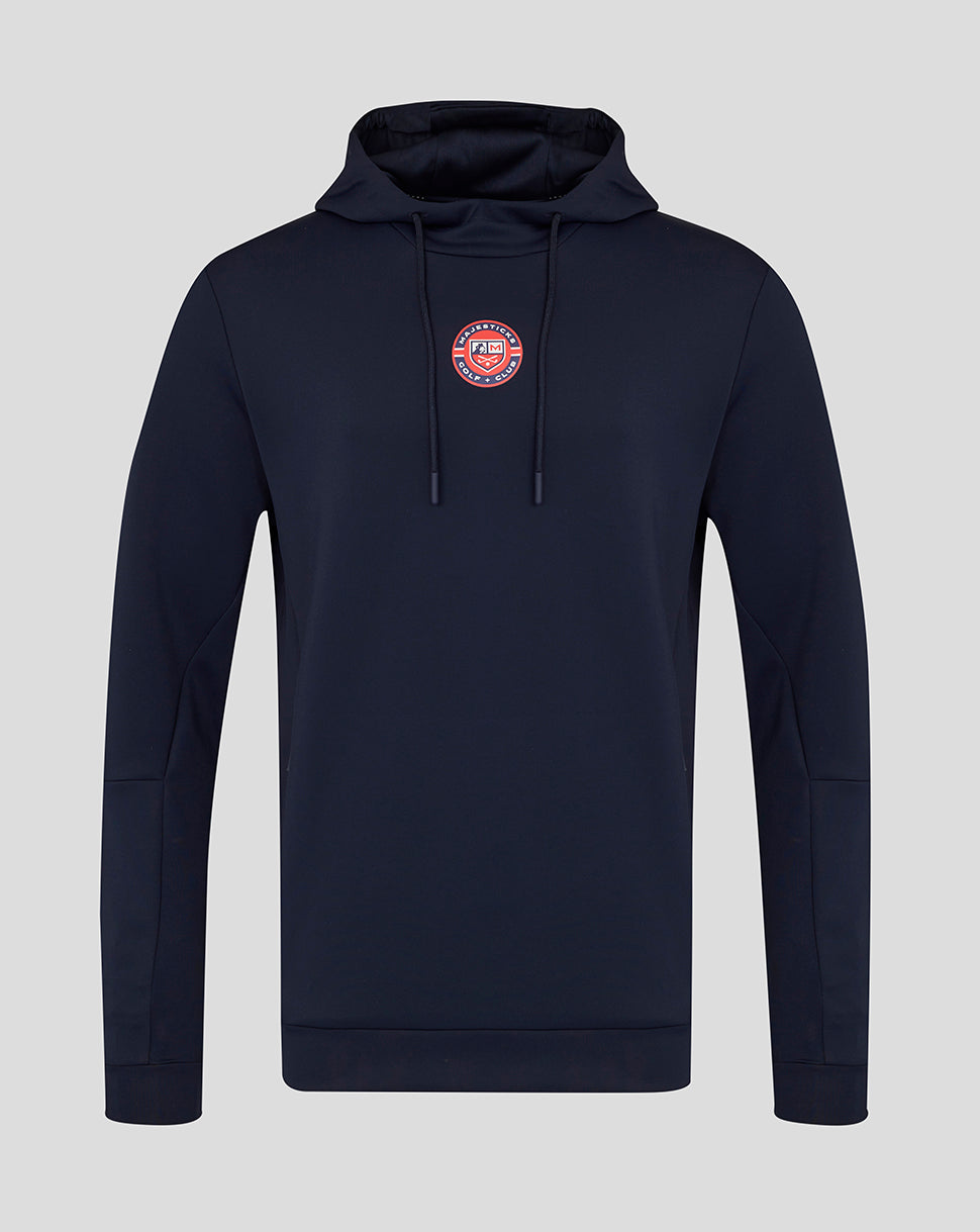 Navy blue hoodie with the Majesticks logo on the chest against a light gray background