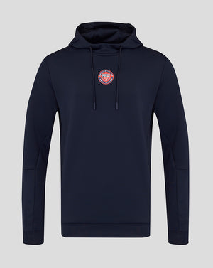 Navy blue hoodie with the Majesticks logo on the chest against a light gray background