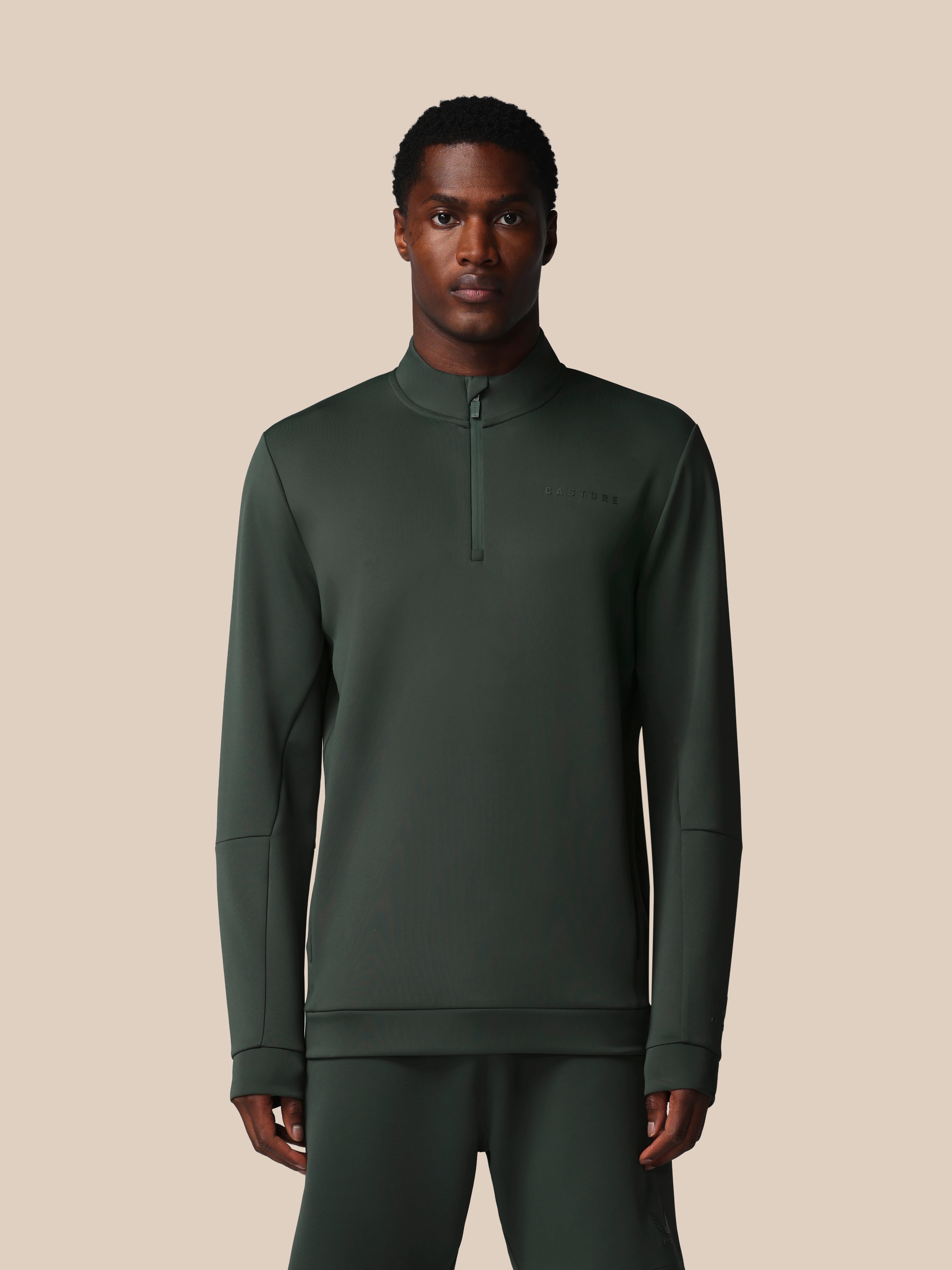 Men's Flex Long Sleeve Quarter Zip Sweatshirt - Dark Green – Castore Men's Flex Long Sleeve Quarter Zip Sweatshirt - Dark Green – Castore