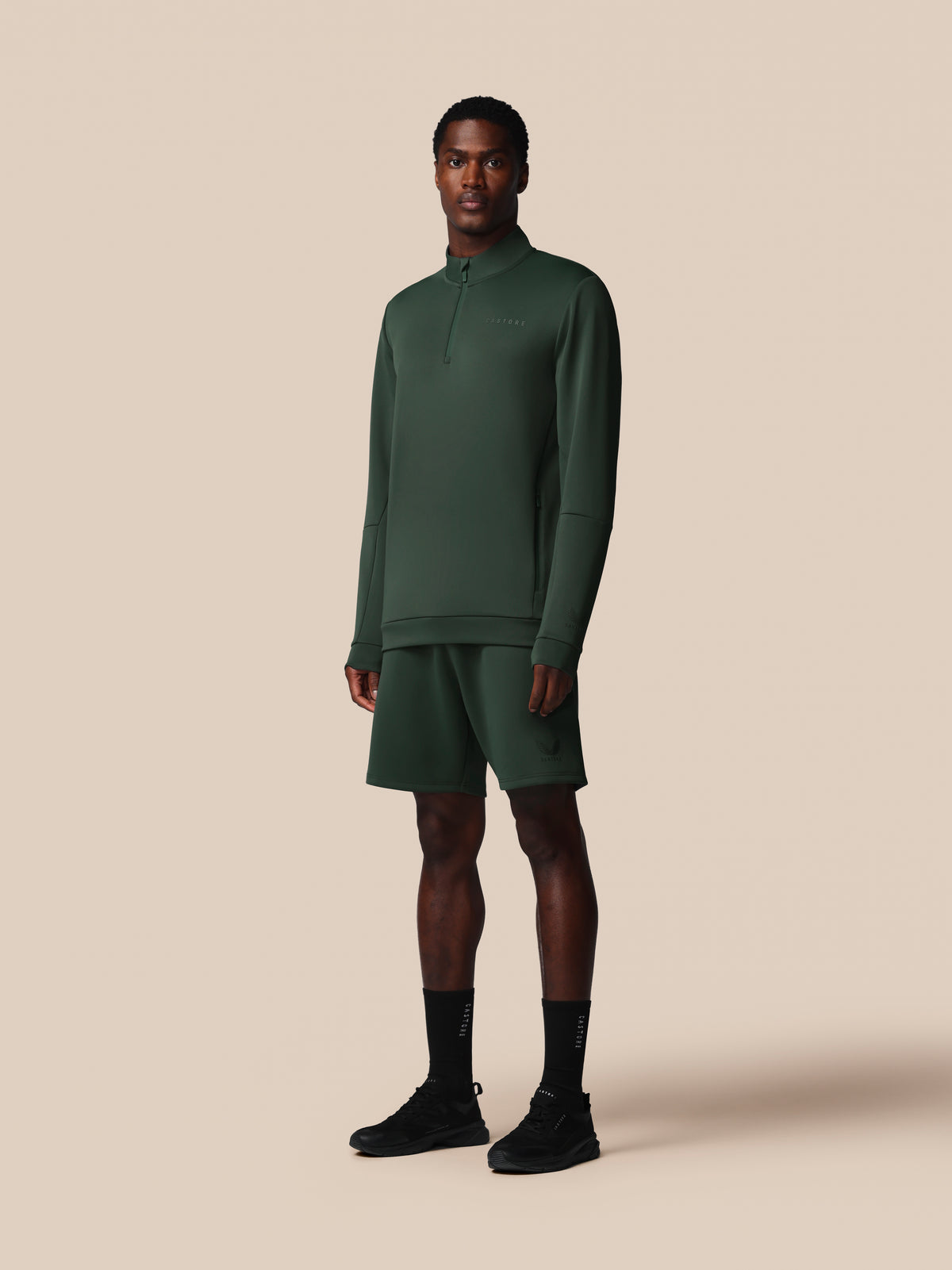 Men’s Flex Long Sleeve Quarter Zip Sweatshirt - Dark Green - Dark Green
