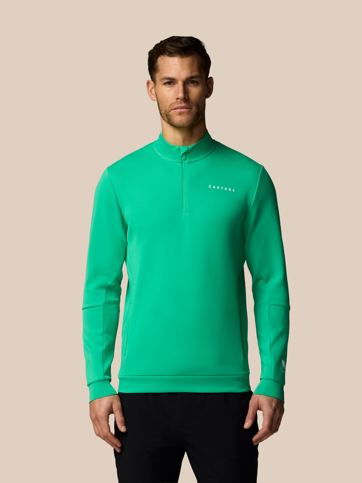 Men’s Flex Long Sleeve Quarter Zip Sweatshirt - Jade Green - Jade Green