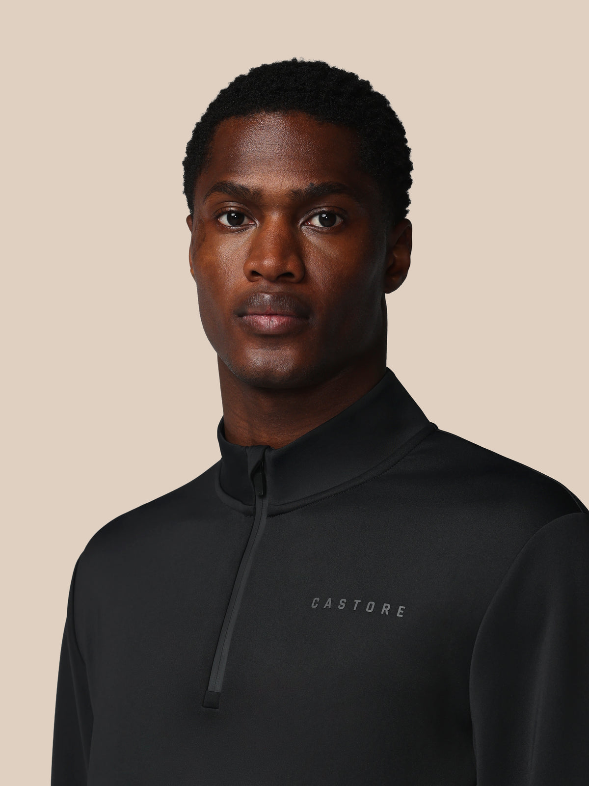 Herren Flex Langarm 1/4-Zip-Sweatshirt – Schwarz - Black