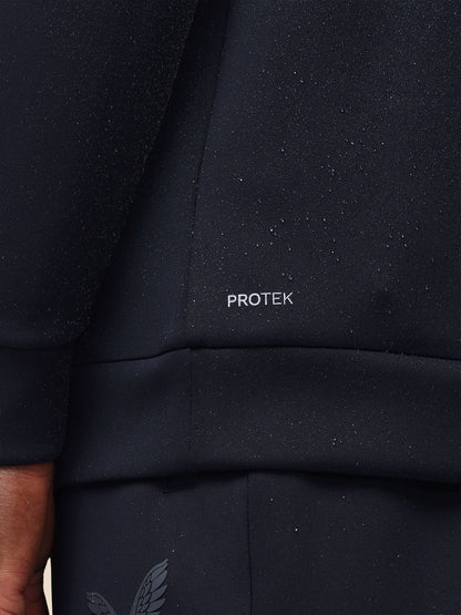 Black jacket with 'PROTEK' branding on the chest