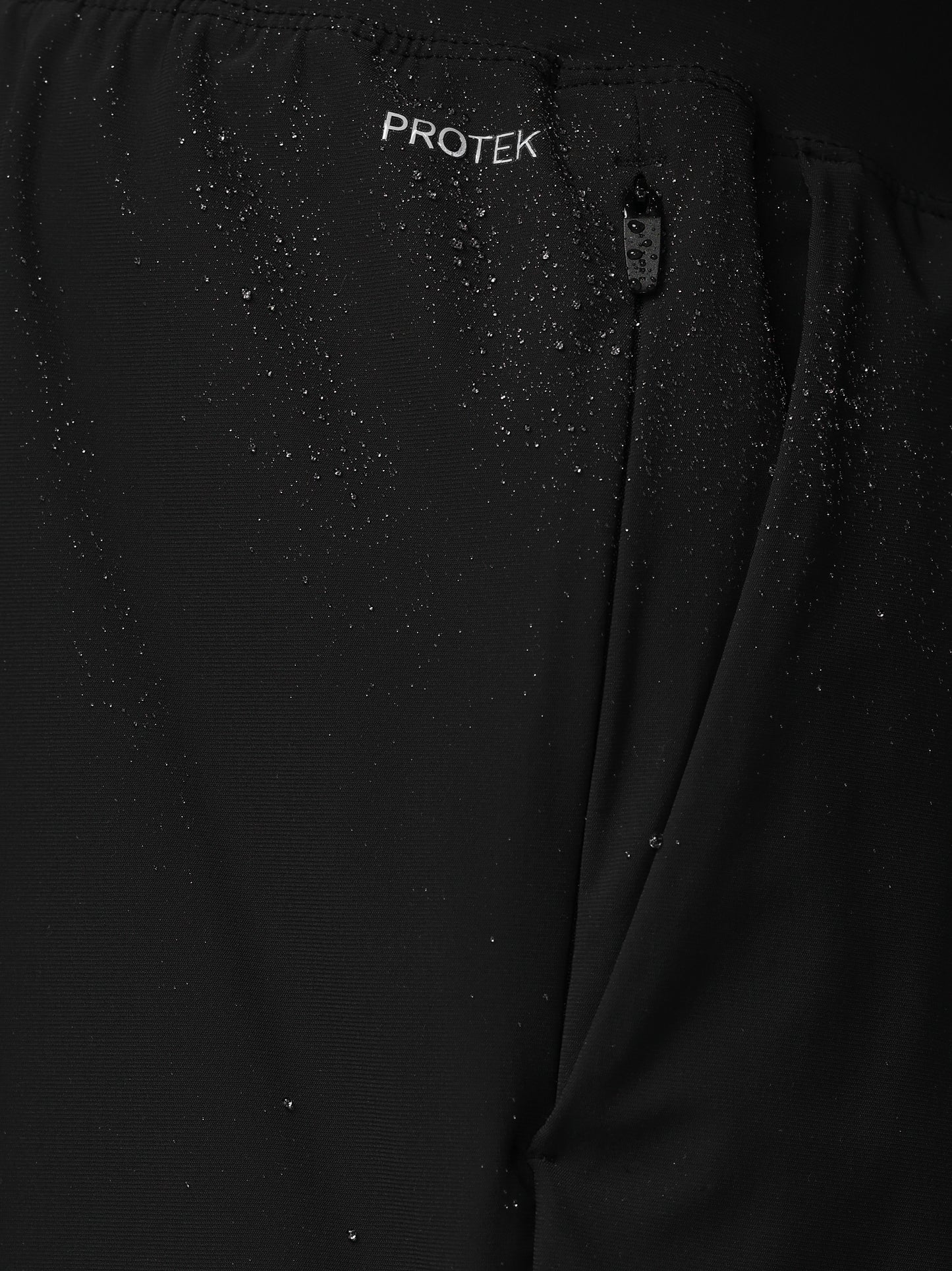 Black jacket with 'PROTEK' branding on a dark background
