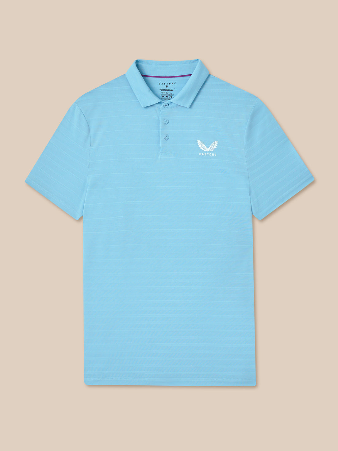 Herren Golf Piqué-Streifen Kurzarm-Poloshirt – Blau - Blue