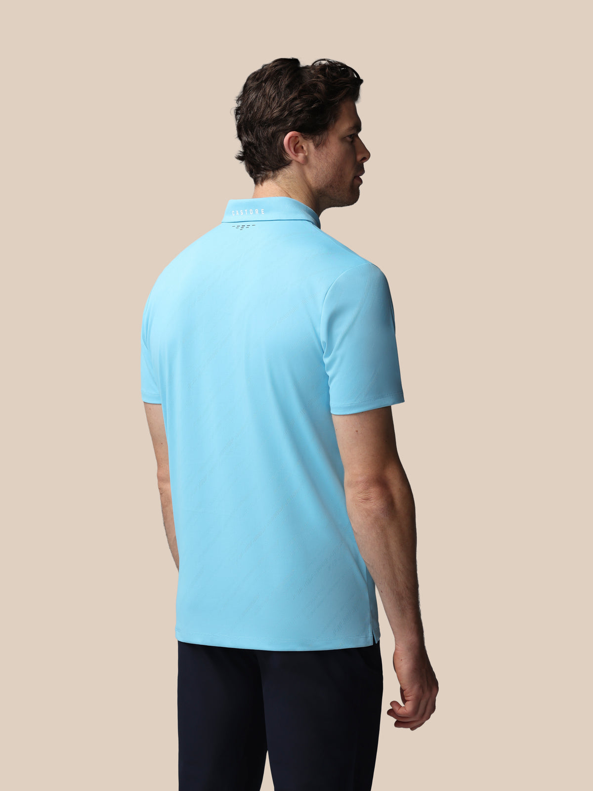 Men’s Golf LVS Engineered Knit Short Sleeve Polo Top - Blue - Blue