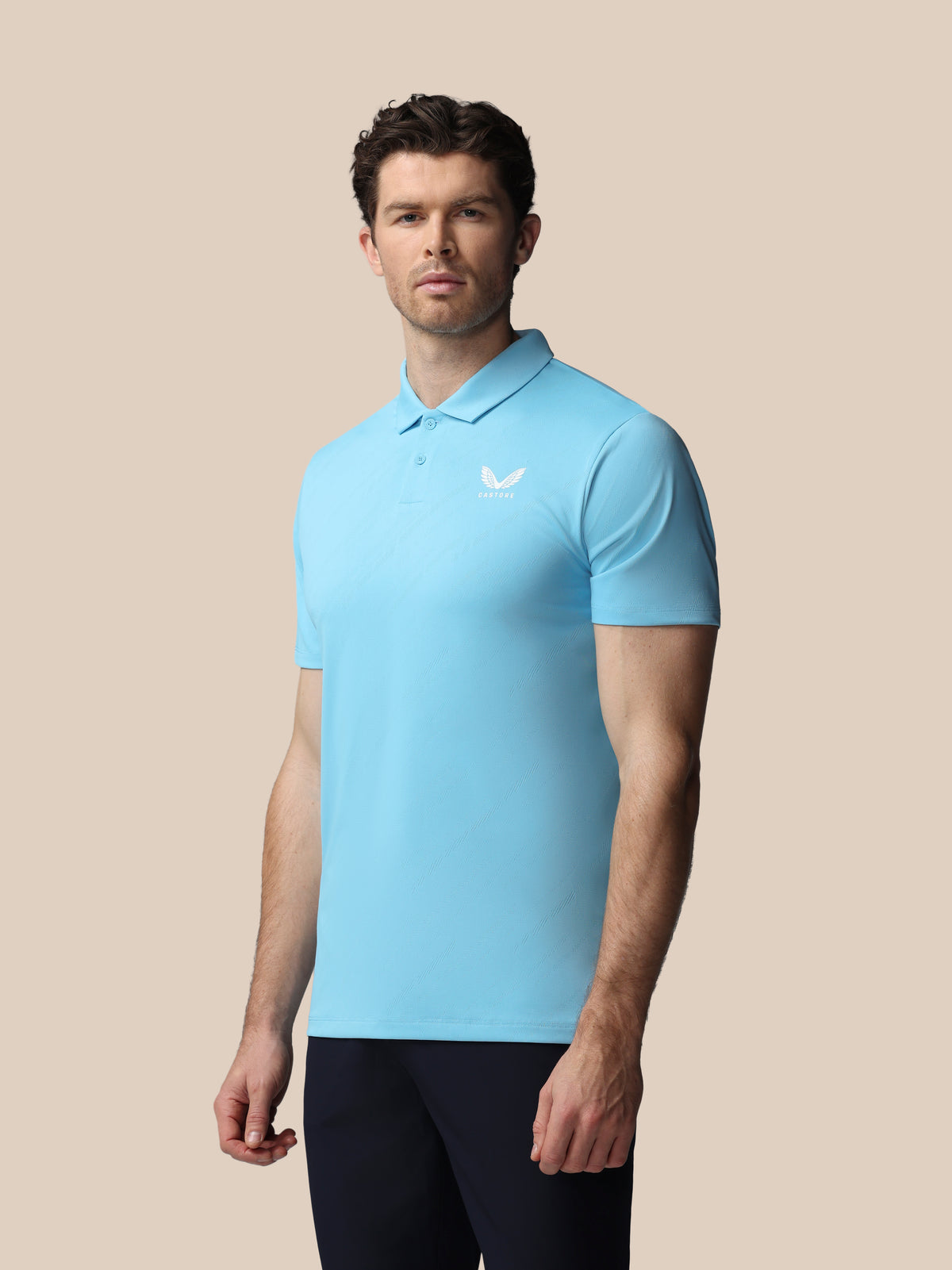 Men’s Golf LVS Engineered Knit Short Sleeve Polo Top - Blue - Blue