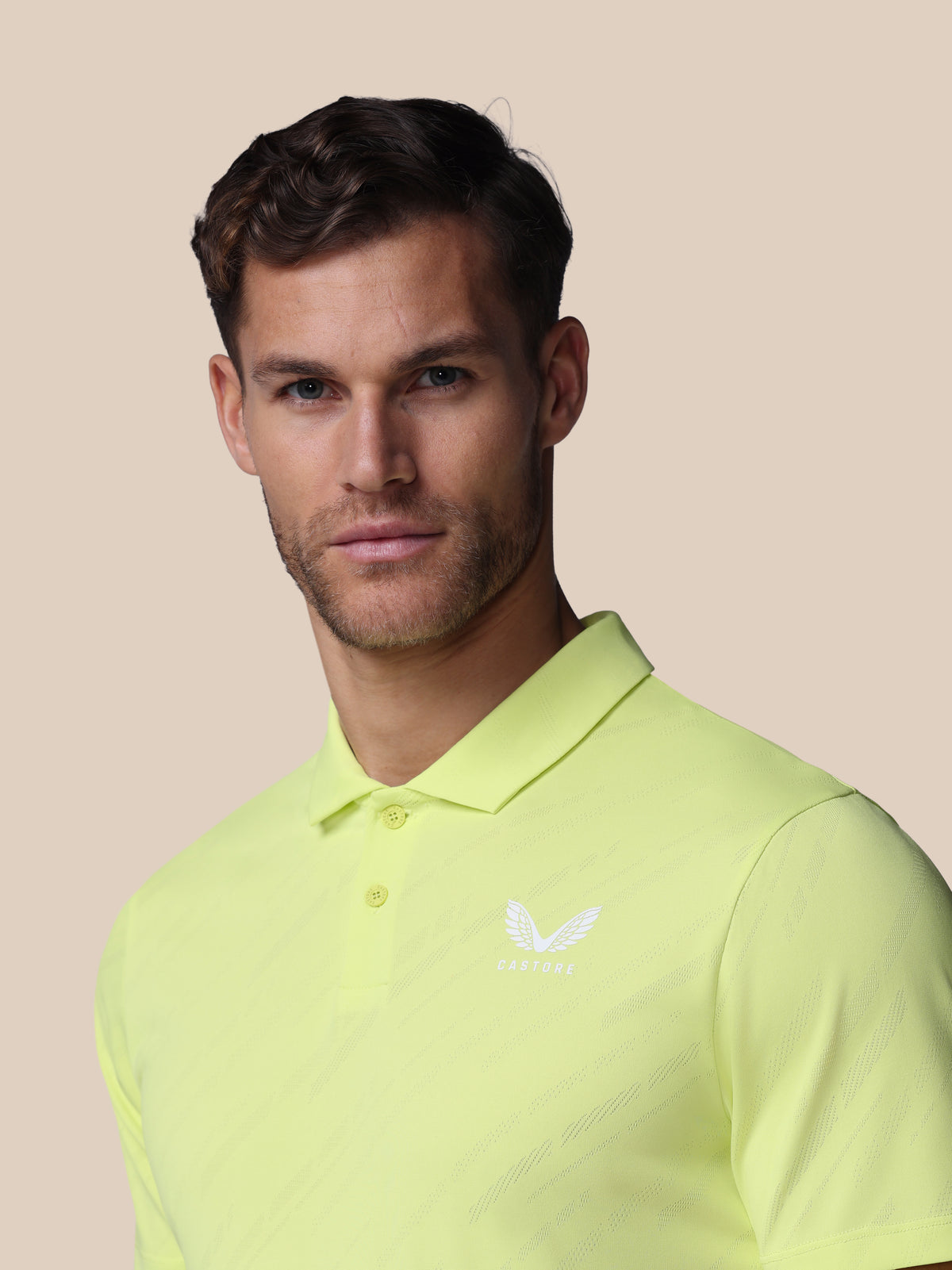 Men’s Golf LVS Engineered Knit Short Sleeve Polo Top - Lime - Lime