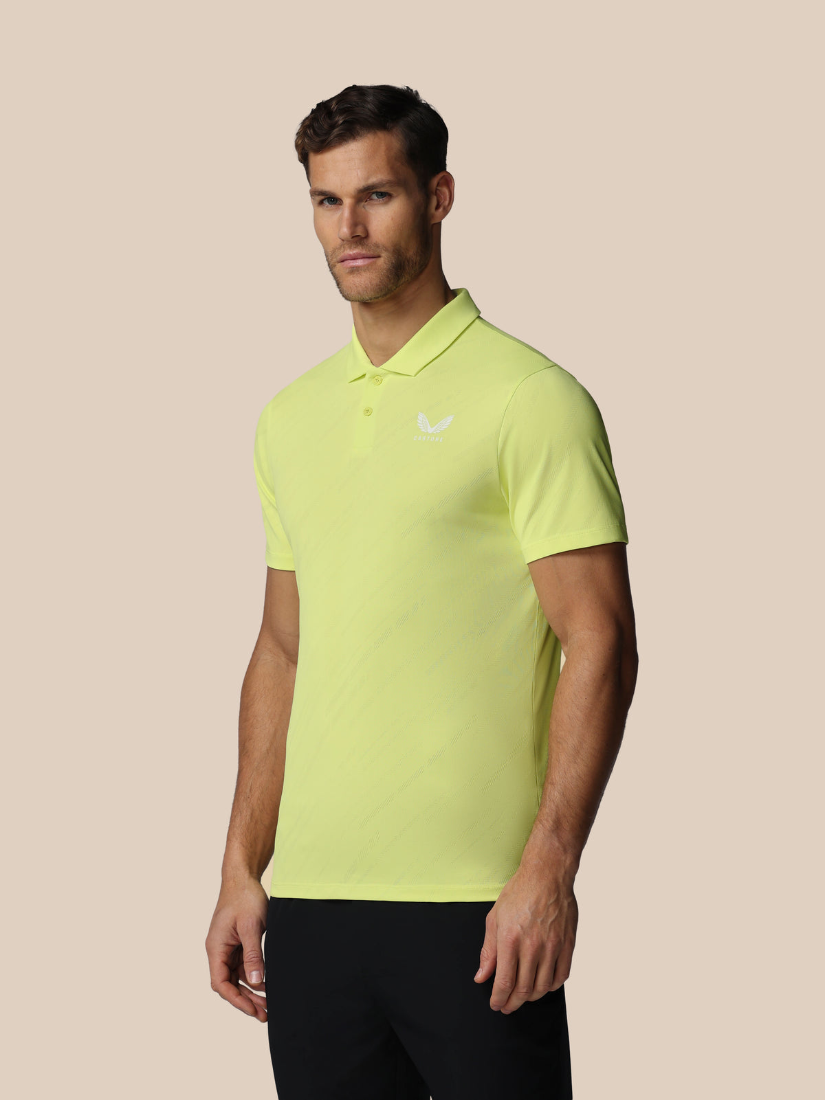 Men’s Golf LVS Engineered Knit Short Sleeve Polo Top - Lime - Lime