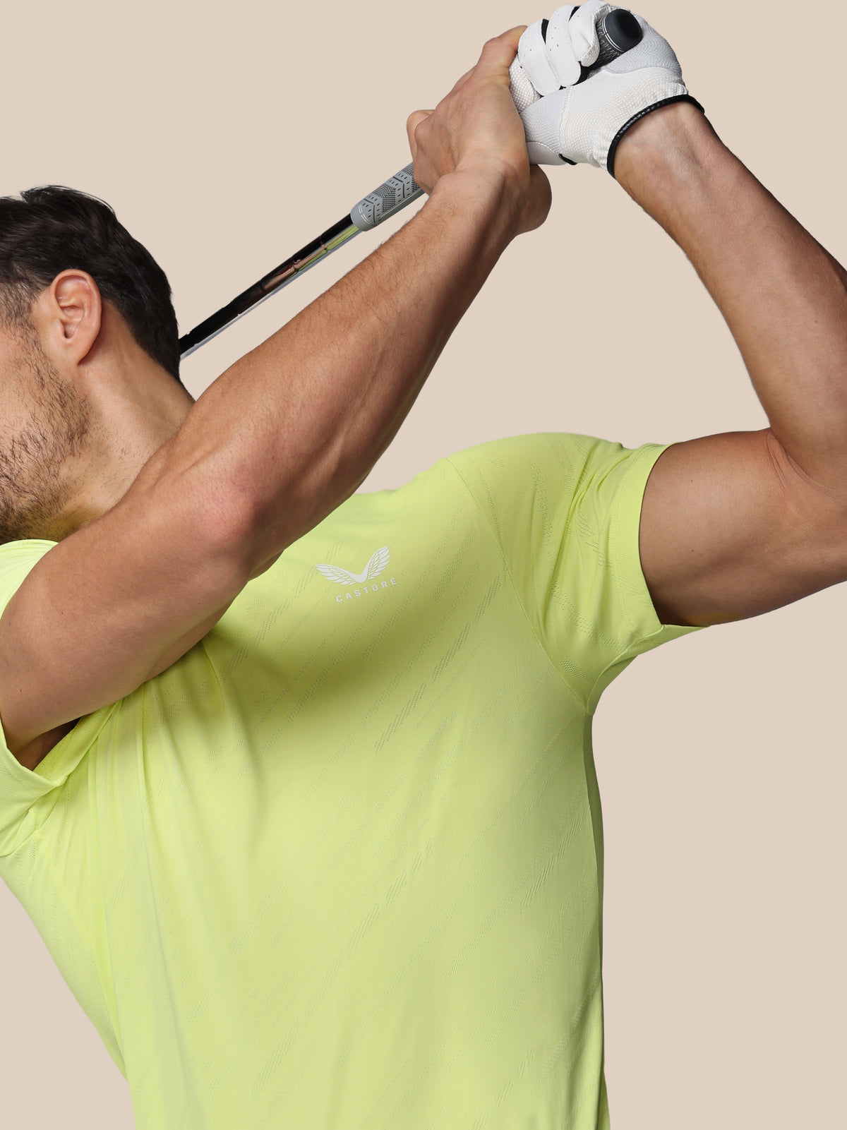 Men’s Golf LVS Engineered Knit Short Sleeve Polo Top - Lime - Lime