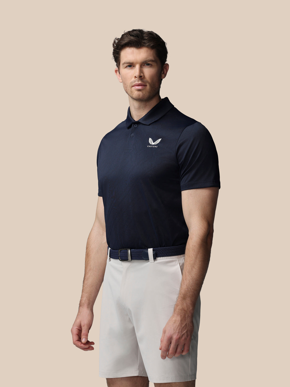 Men’s Golf LVS Engineered Knit Short Sleeve Polo Top - Navy - Navy