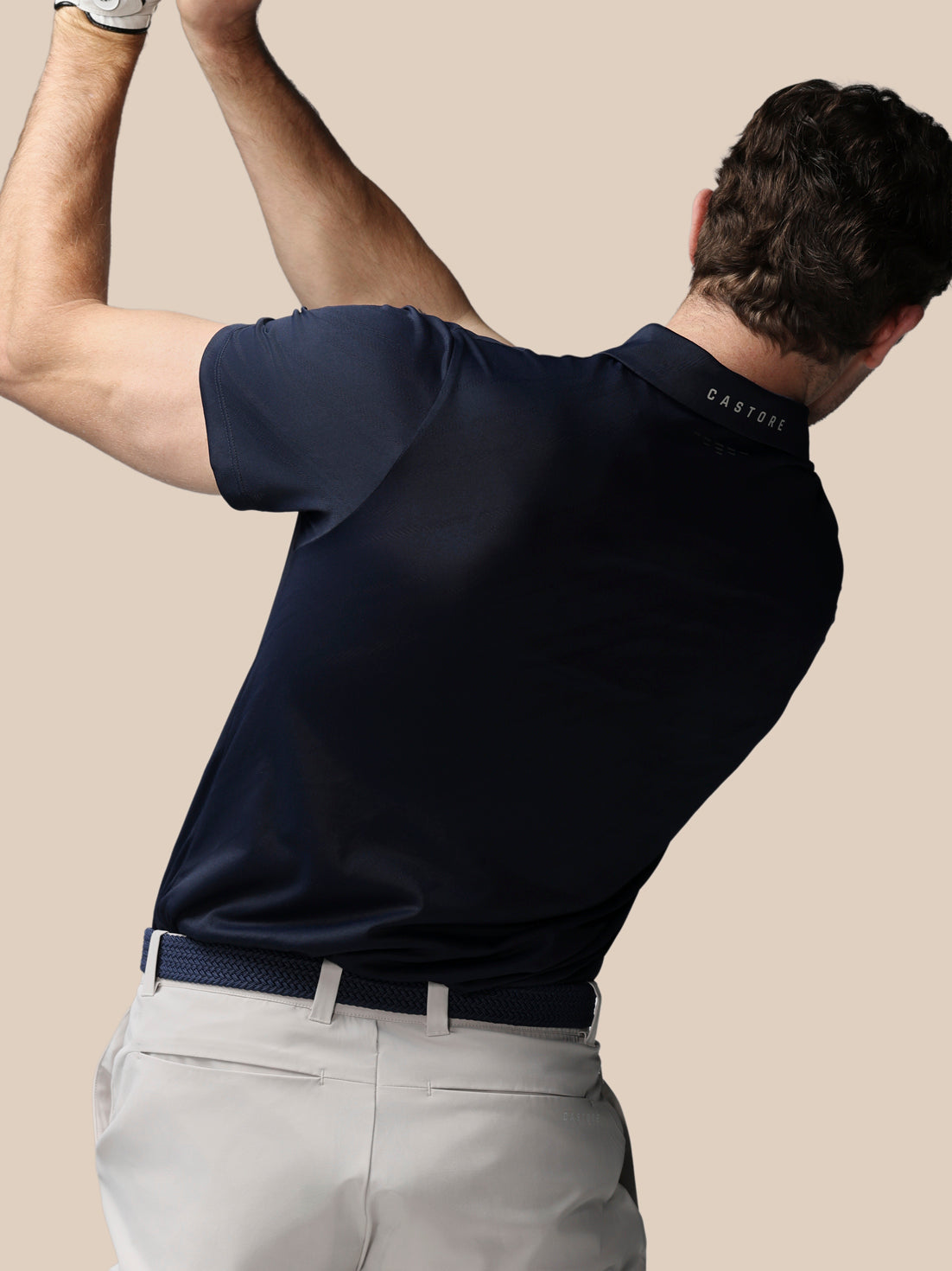 Men’s Golf LVS Engineered Knit Short Sleeve Polo Top - Navy - Navy