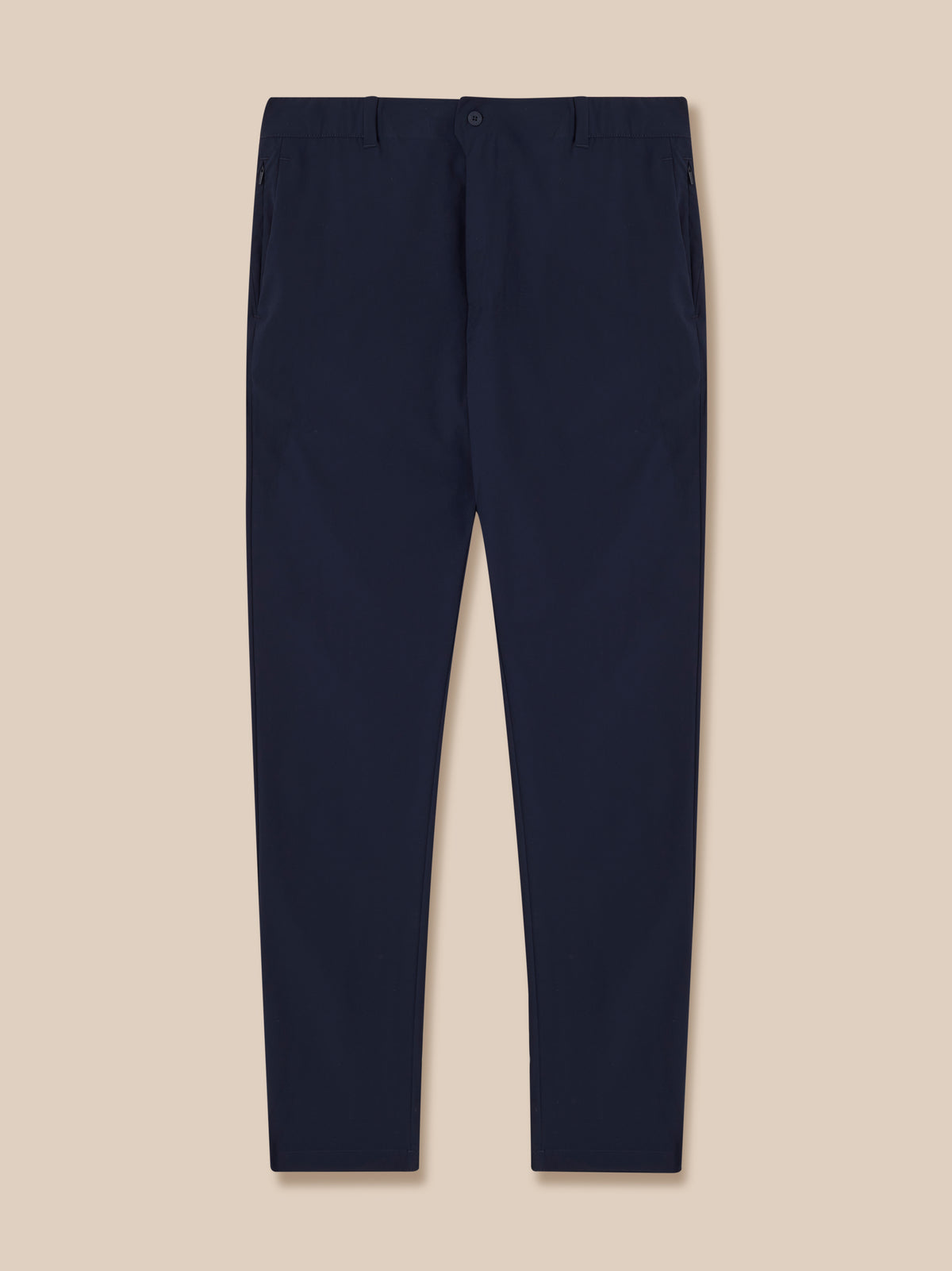 Navy men's golf trousers back view showing rear pockets and Castore branding